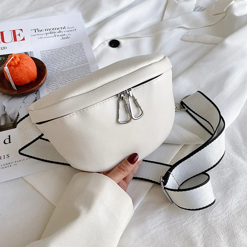 Semicircle Saddle Crossbody Bag PU Leather Shoulder Handbags