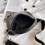 Semicircle Saddle Crossbody Bag PU Leather Shoulder Handbags