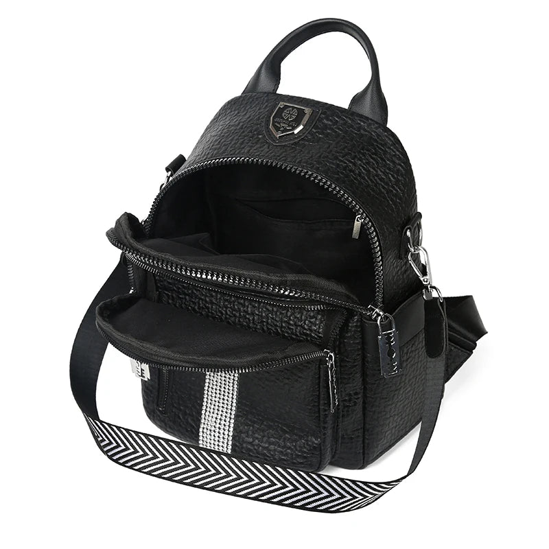 Large PU Leather Backpack for Women - Travel and School