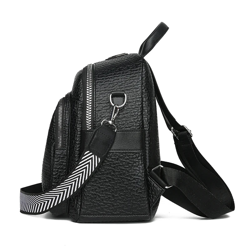 Large PU Leather Backpack for Women - Travel and School