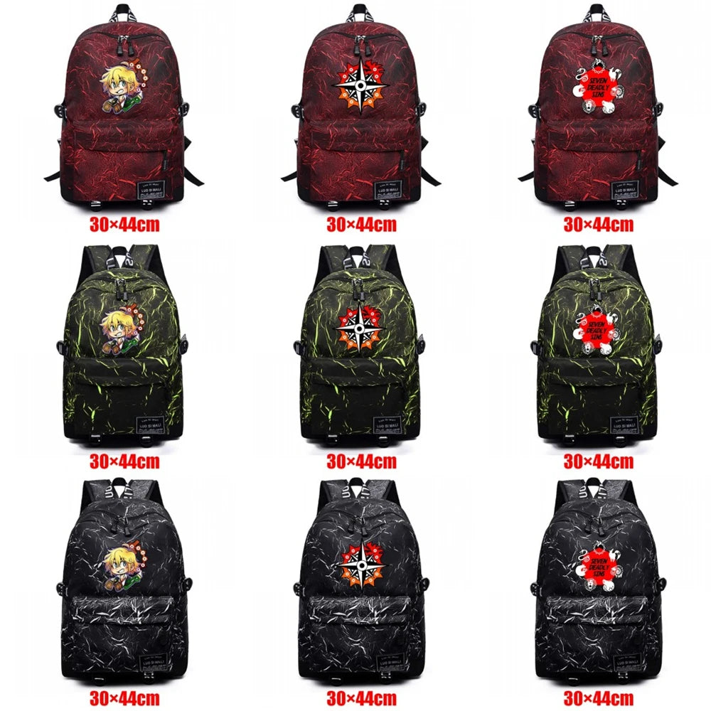 Seven Deadly Sins Unisex Backpack Schoolbag Teenager