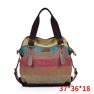 Women's Canvas Tote Crossbody Bag Vintage Handbag