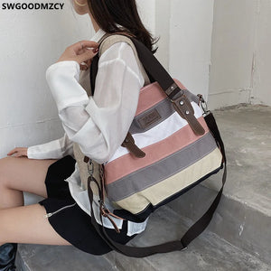 Women's Canvas Tote Crossbody Bag Vintage Handbag