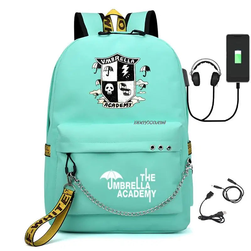 Umbrella Academy USB Charging School Backpack