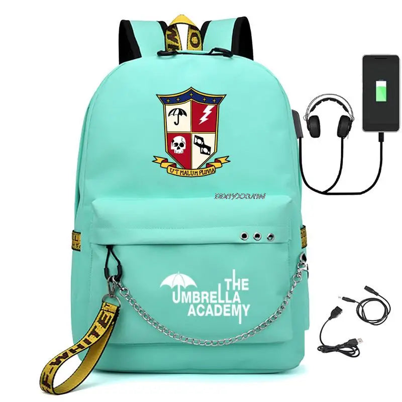 Umbrella Academy USB Charging School Backpack