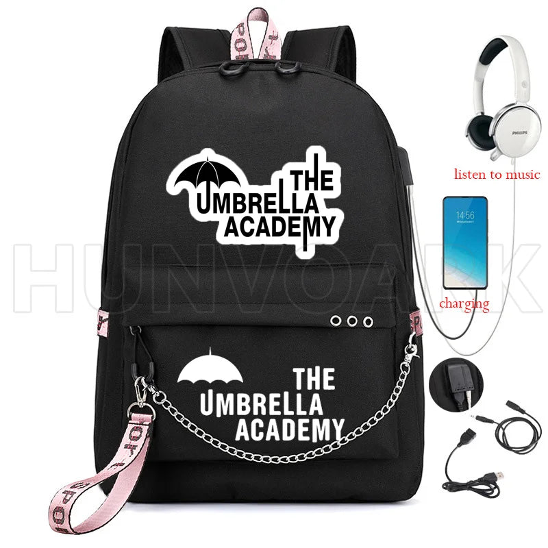 Umbrella Academy School Bag Boys Girls Backpack Orthopedic Junior Capacity