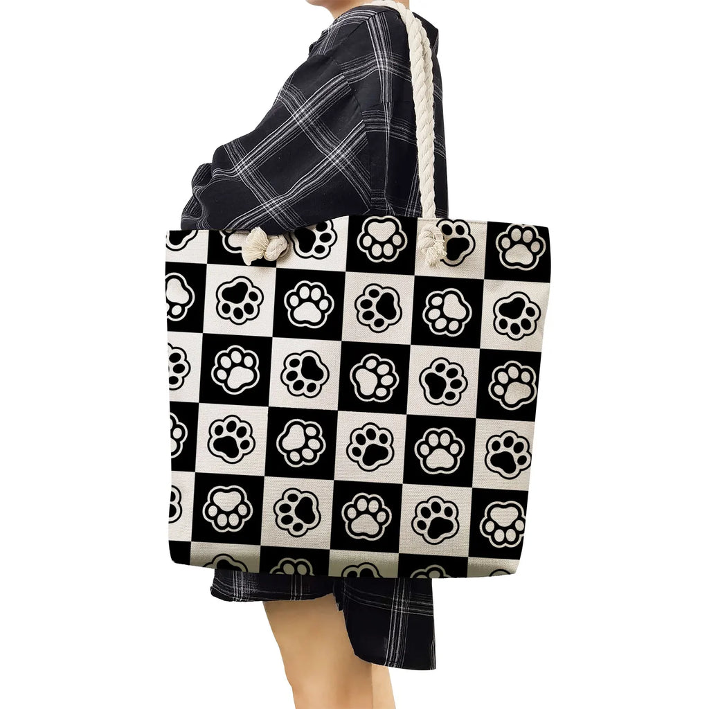 Casual Dog Paw Printed Traveling Shoulder Bag