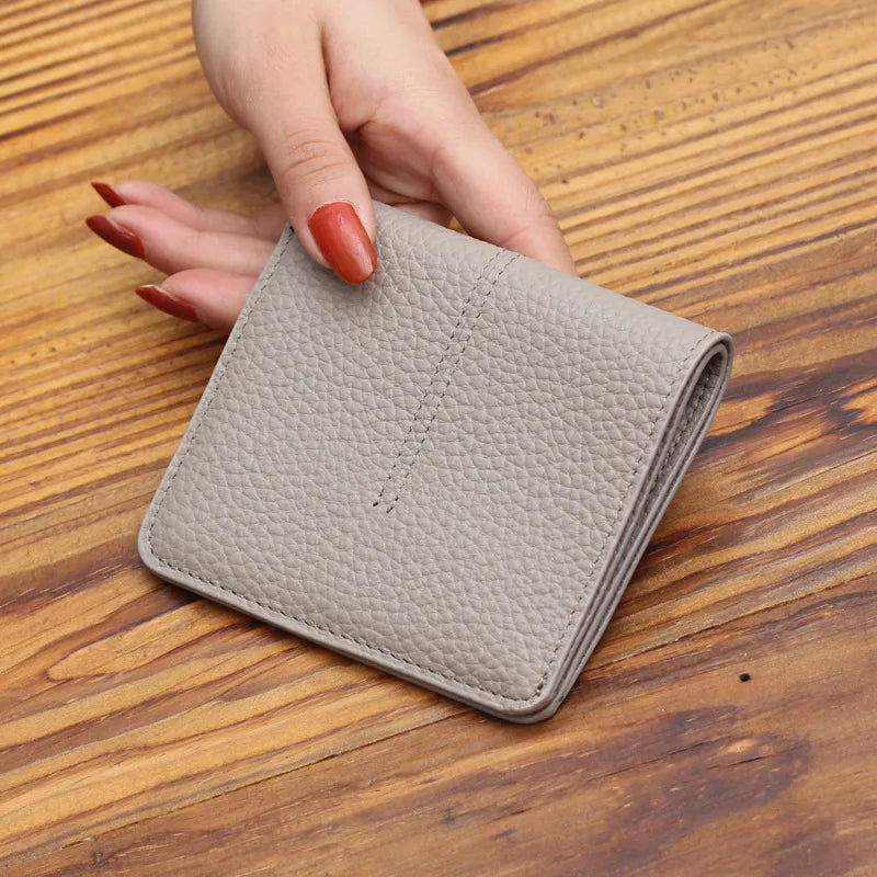 Soft Leather Women Wallets Natural Cowhide Female Short Purse