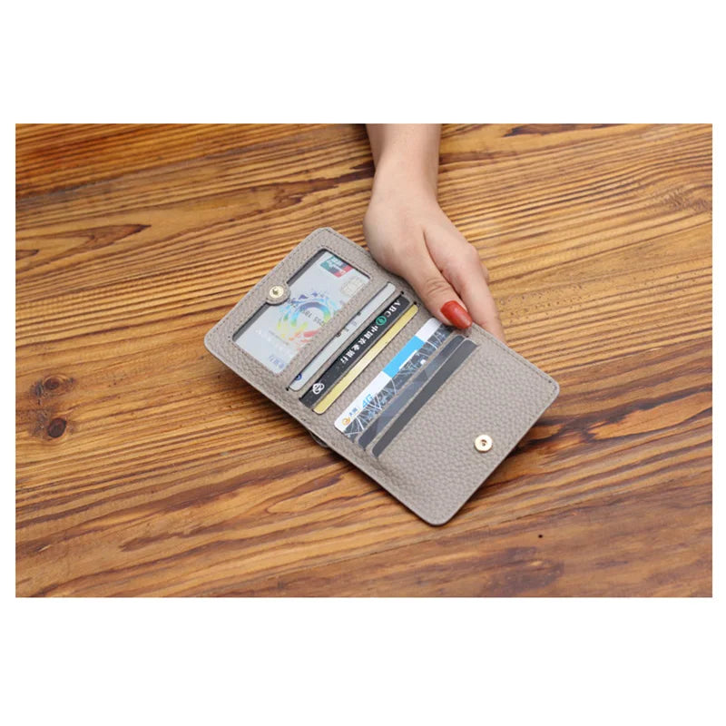 Soft Leather Women Wallets Natural Cowhide Female Short Purse