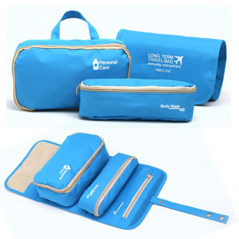 3-Piece Hanging Cosmetic Bag Travel Makeup Organizer