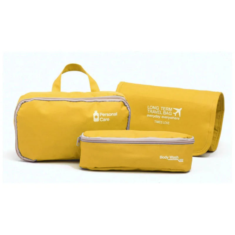 3-Piece Hanging Cosmetic Bag Travel Makeup Organizer