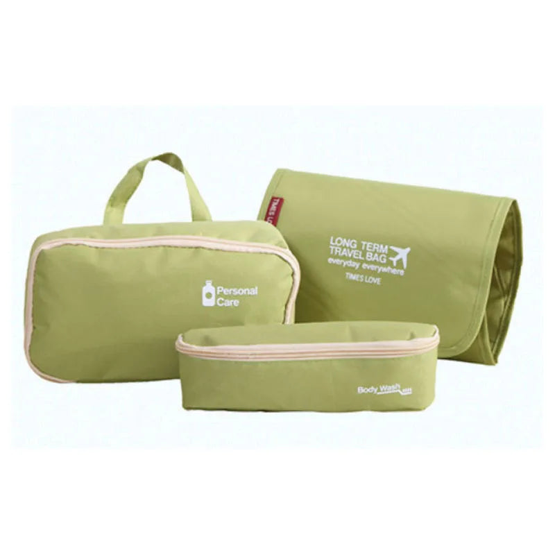 3-Piece Hanging Cosmetic Bag Travel Makeup Organizer