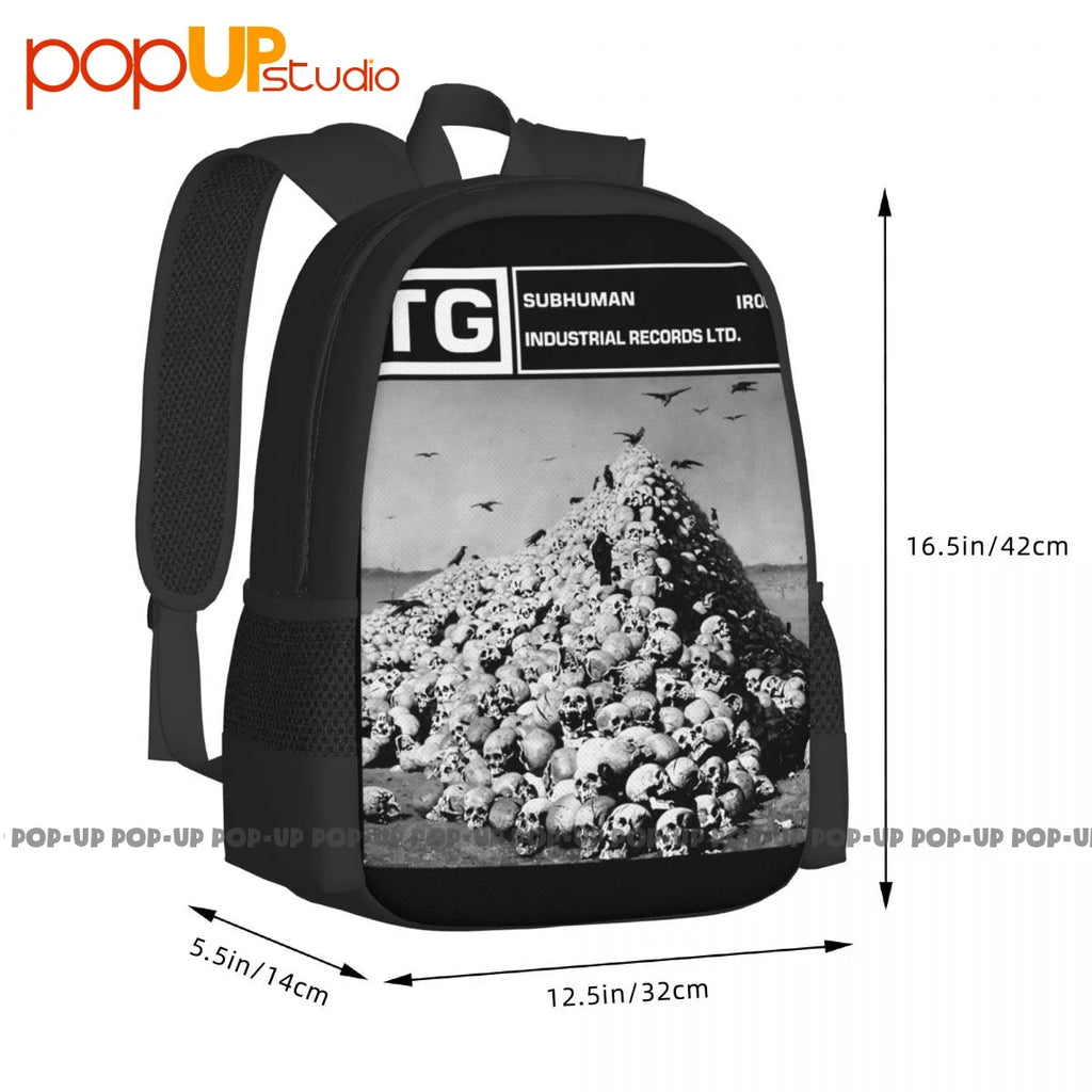 Throbbing Gristle Subhuman Merzbow Coil Industrial Skinny Puppy Backpack