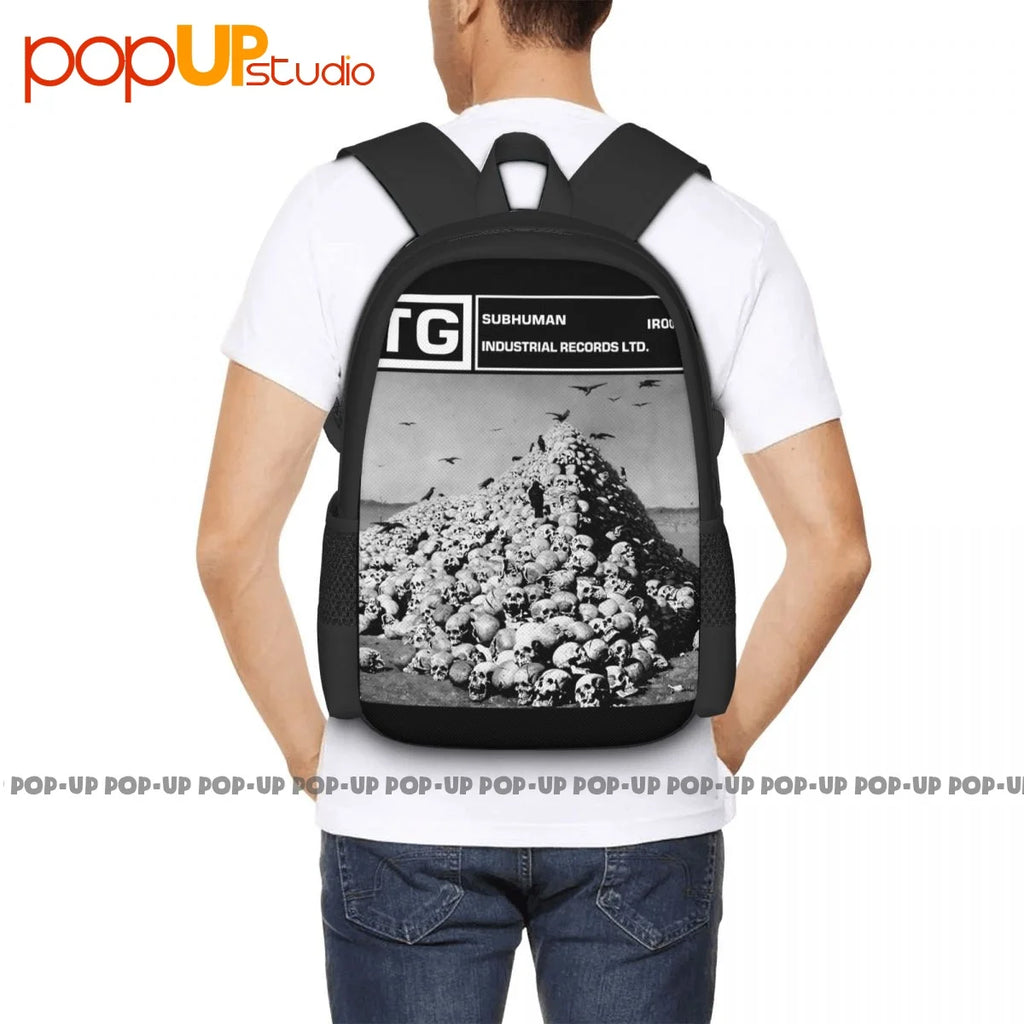 Throbbing Gristle Subhuman Merzbow Coil Industrial Skinny Puppy Backpack