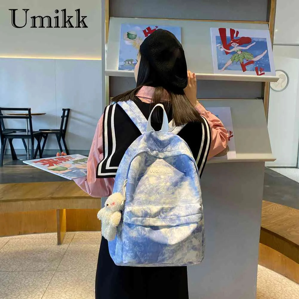 Tie Dye School Backpacks Large Capacity Gradient College Backpacks