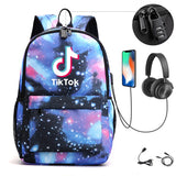 Canvas Student Anti-theft Backpack with USB Charge