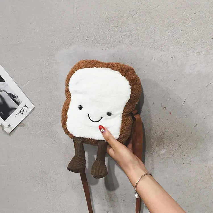 Toast Bread Duck Plush Bag Girl Student Messenger Bag Women Shoulder Bag