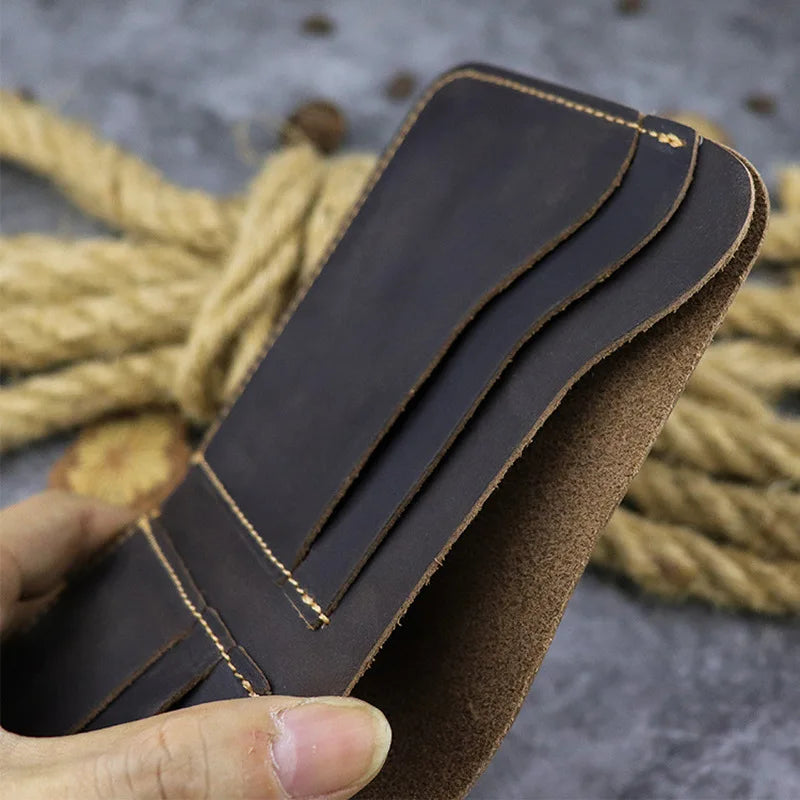Top Leather Men's Wallet Retro Wallet for Men Durable Real Leather