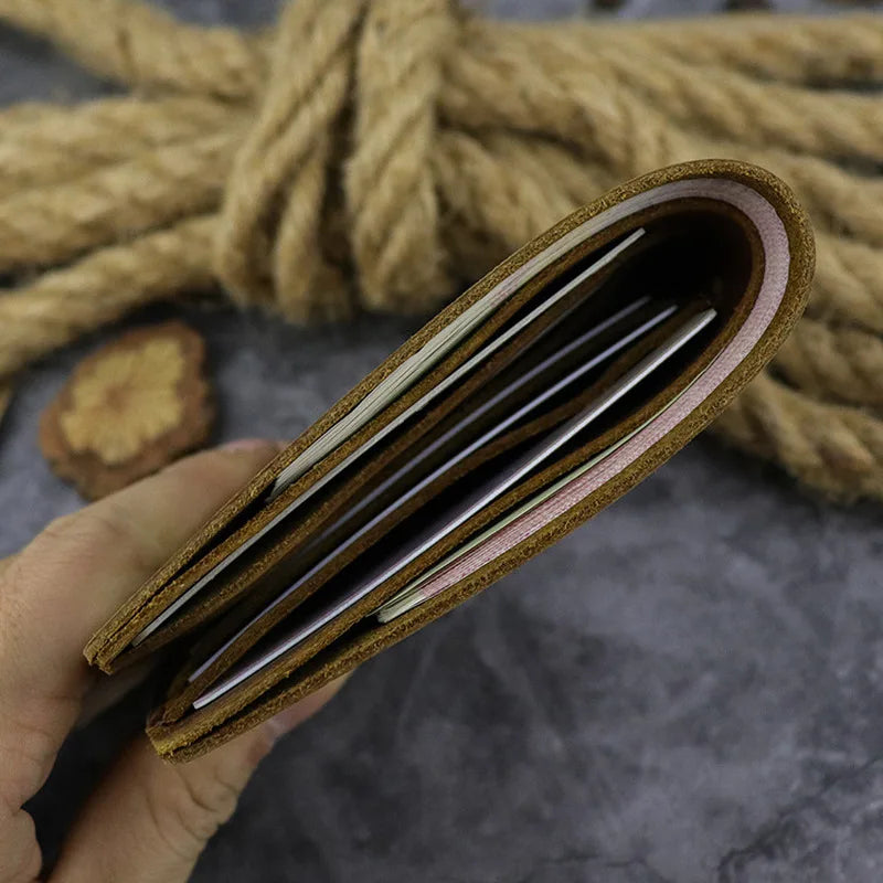 Top Leather Men's Wallet Retro Wallet for Men Durable Real Leather
