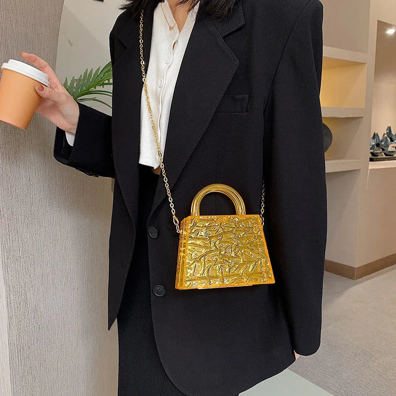 Small Transparent Top Handle Bag for Women