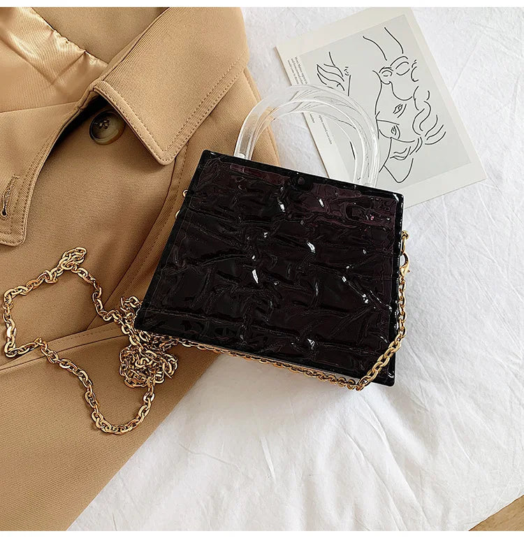 Small Transparent Top Handle Bag for Women