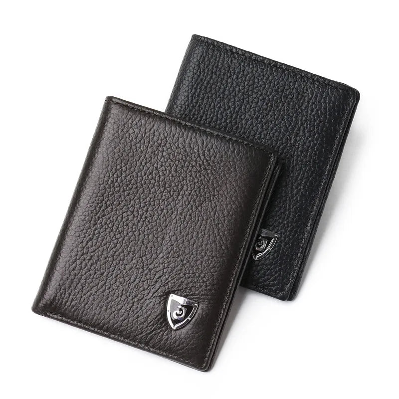 Cowhide Leather Wallets for Men Short Wallet Portefeuille Homme