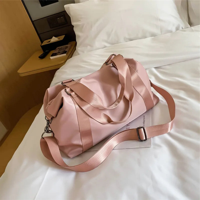Oxford Pink Travel Handbag Carry on Luggage Shoulder Bags Duffle Bag