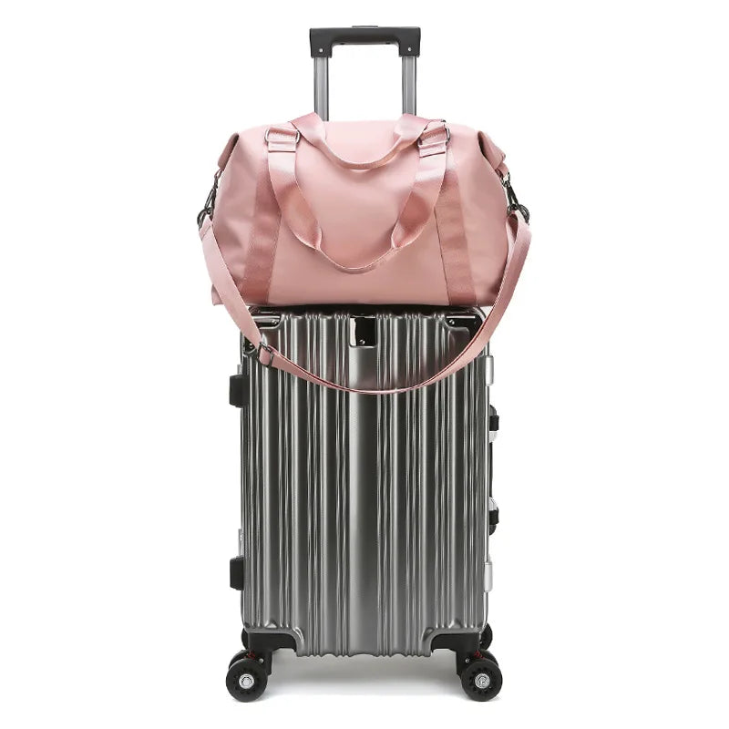 Oxford Pink Travel Handbag Carry on Luggage Shoulder Bags Duffle Bag