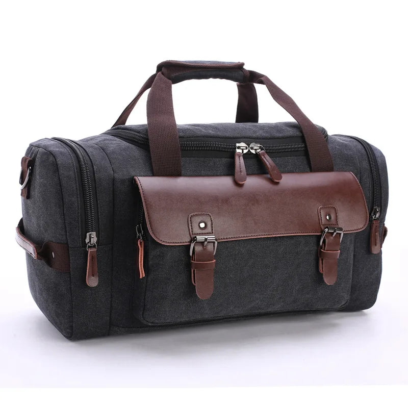 Casual Travel Duffel Bag PU Leather Men Handbags Large Capacity Messenger Tote