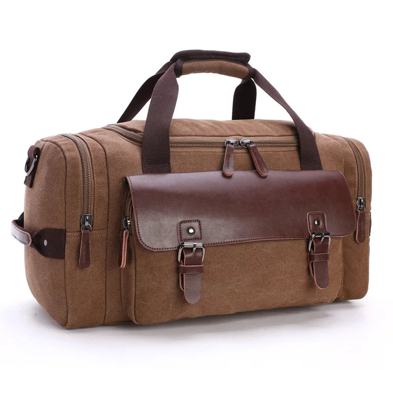 Casual Travel Duffel Bag PU Leather Men Handbags Large Capacity Messenger Tote