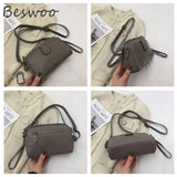 Cow Leather Purse Multifuntion Zipper Crossbody Bag