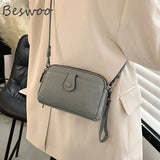 Cow Leather Purse Multifuntion Zipper Crossbody Bag