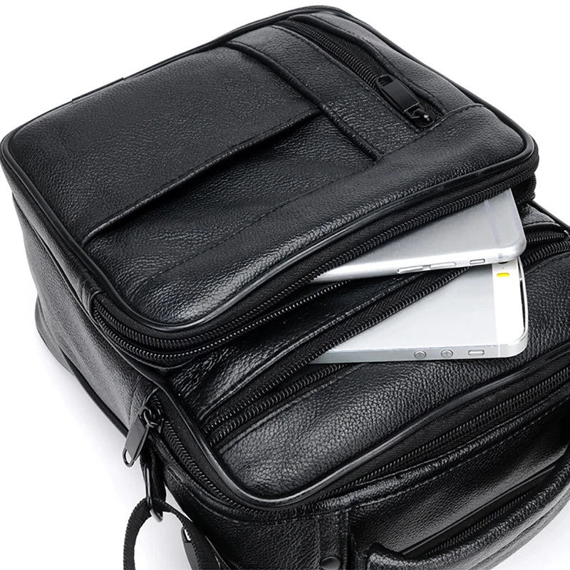 Leather Male Casual Shoulder Messenger Bag Cross-body Bag Tote Mochila