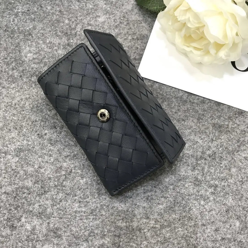 Real Lambskin 6 Keys Holder Cash Clip Button Wallet