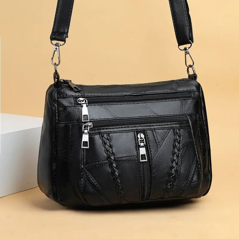 Brown Crossbody Bag Ladies Women Shoulder Bag PU Large Capacity