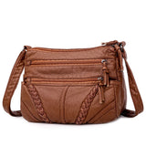 Brown Crossbody Bag Ladies Women Shoulder Bag PU Large Capacity
