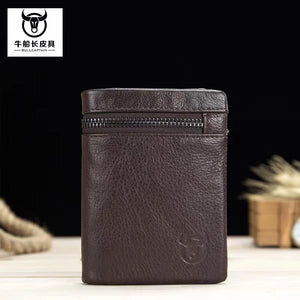 Bullcaptain Leather Wallet Multifunctional Folding Multi-Card Position