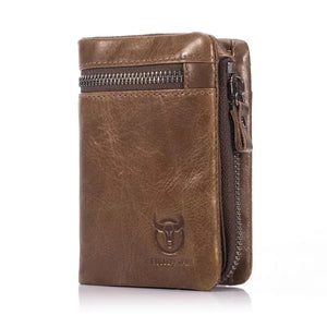 Bullcaptain Leather Wallet Multifunctional Folding Multi-Card Position