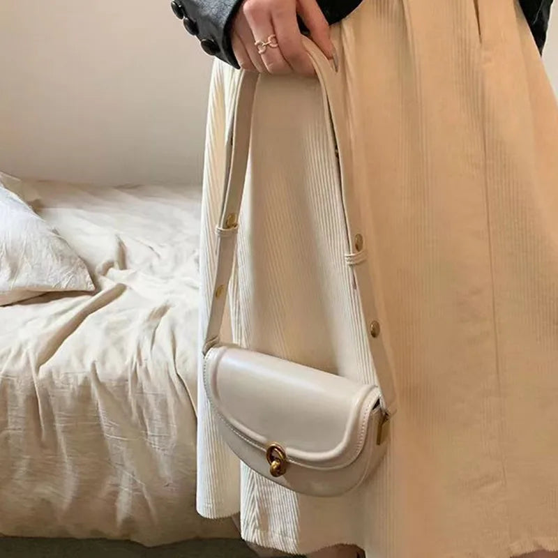 Toptrends Saddle Small Crossbody Bags For Women PU Leather Shoulder Bag