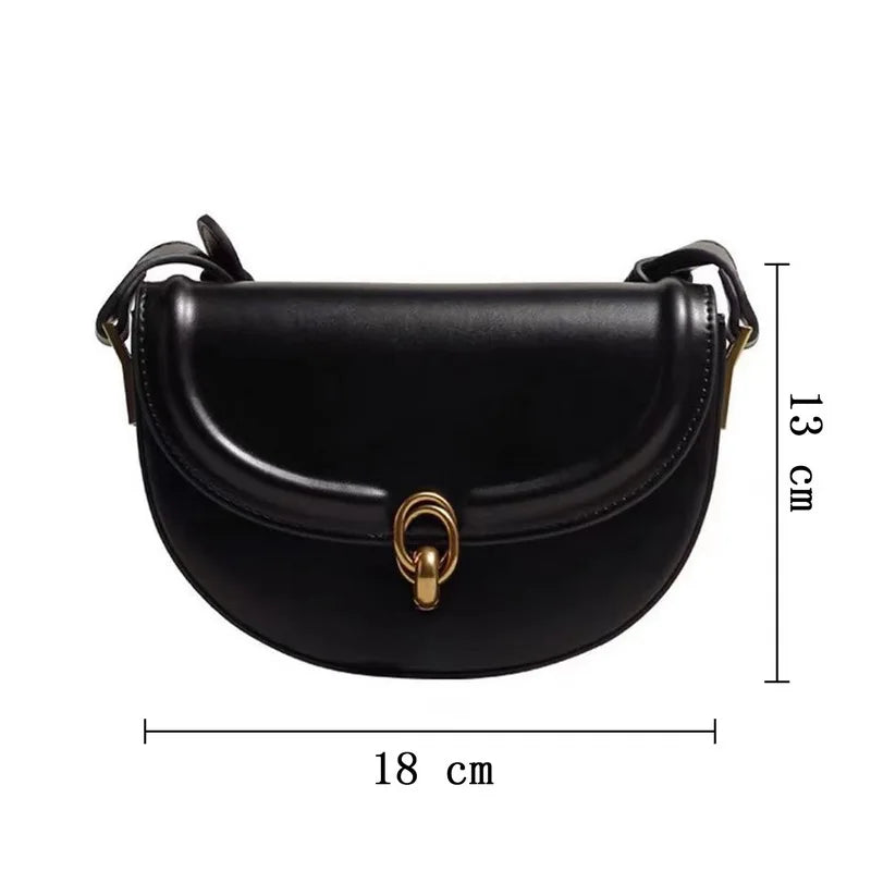 Toptrends Saddle Small Crossbody Bags For Women PU Leather Shoulder Bag