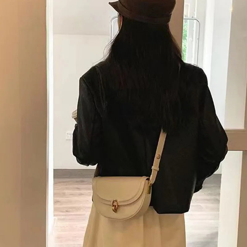 Toptrends Saddle Small Crossbody Bags For Women PU Leather Shoulder Bag