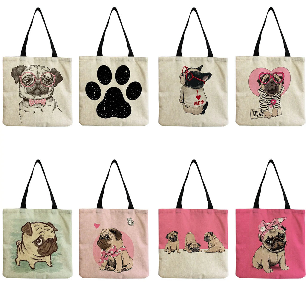 Cartoon Dog Tote Bag | Outdoor Beach Shoulder Bag | Large Capacity