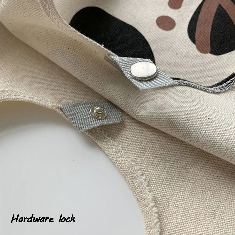 Canvas Shoulder Bag Smiley Cow Print Large Capacity Handbags