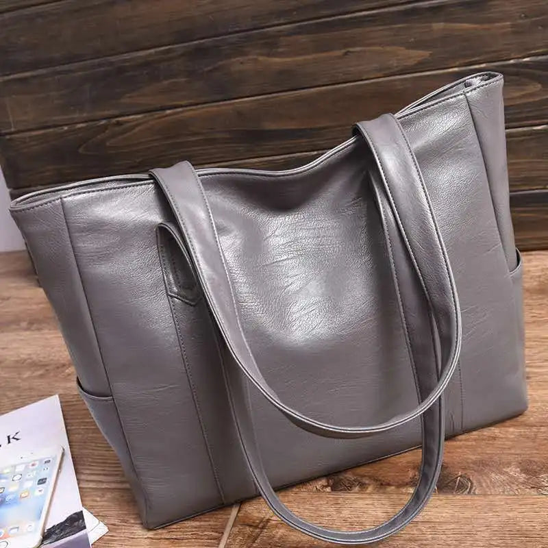 Large Capacity Shoulder Bag PU Leather Leisure Messenger Crossbody Daily Bags