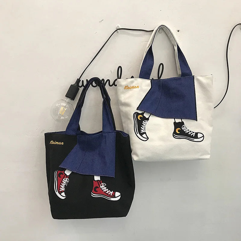 Canvas Totes Shoulder Bag for Women Large Capacity Casual Shopping Handbag