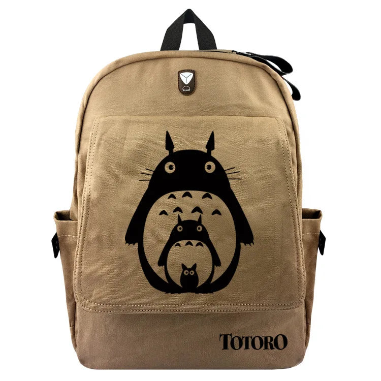 Totoro Cat Canvas Rucksack Backpack Schoolbag Travel Laptop Bag