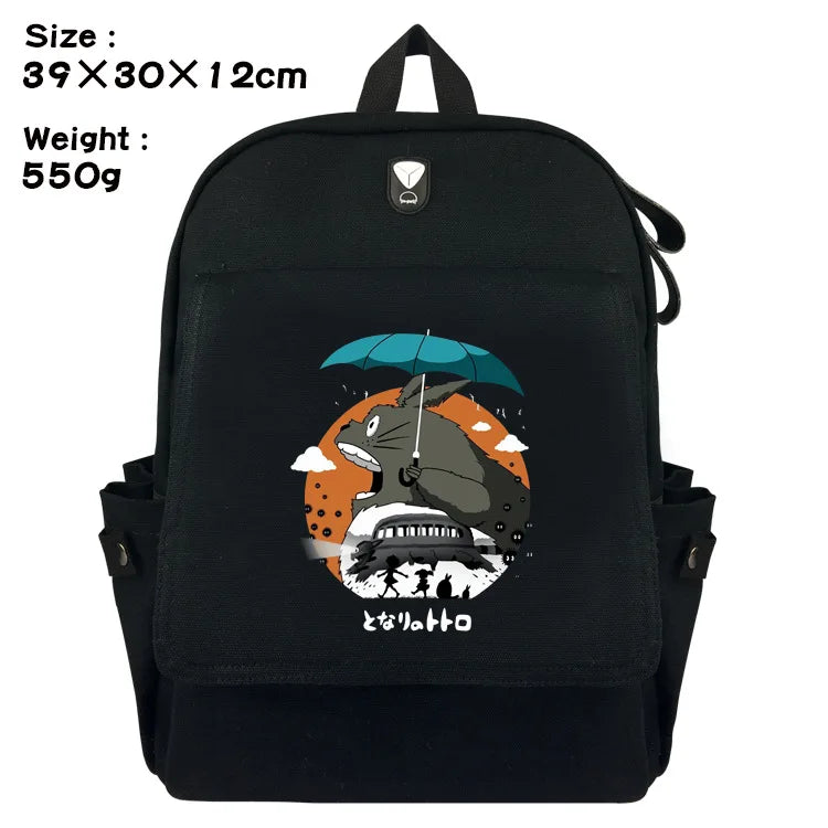 Totoro Cat Canvas Rucksack Backpack Schoolbag Travel Laptop Bag