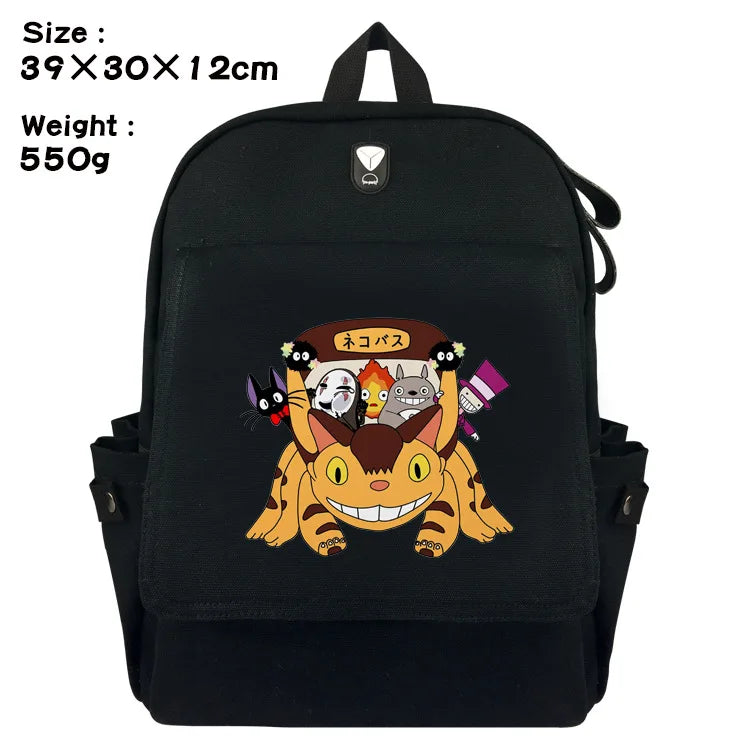 Totoro Cat Canvas Rucksack Backpack Schoolbag Travel Laptop Bag