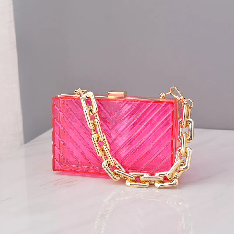 Acrylic Wallet Candy Colors Evening Bag Ladies Clutch Wedding Party Purses