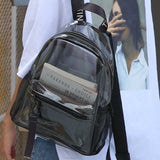 Transparent PVC Backpack Women's Jelly Bag Waterproof Beach Schoolbag